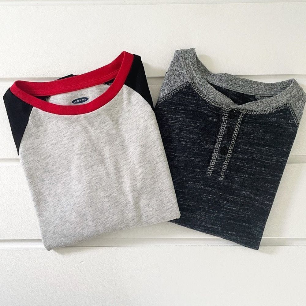 Old Navy & Lee Boys Long Sleeve Raglan T-Shirt Lot Size 8 and 7X
